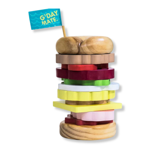 Make Me Iconic Wooden Toy | Australian Iconic Stacking Burger