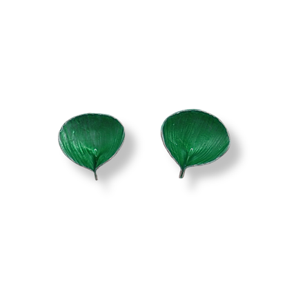 Mari Hirata Earrings | Flutter Studs Grass Green