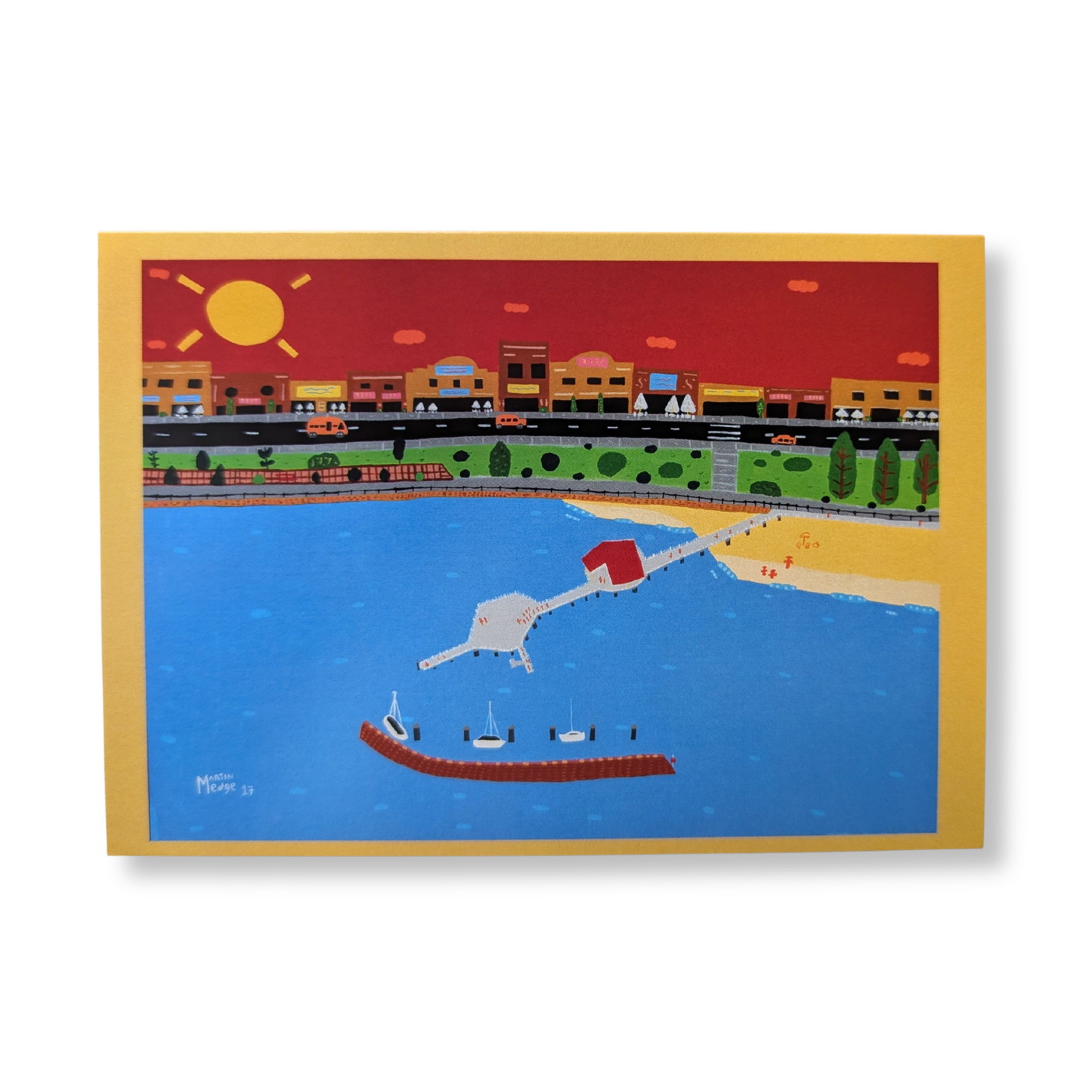 Martin Edge Greeting Card | Redcliff Jetty Sunset