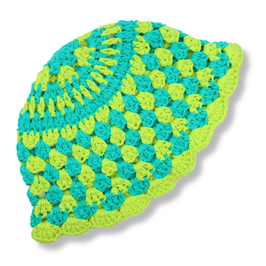 Mary Mary Hand Crocheted Hat #1 | Lime & Emerald