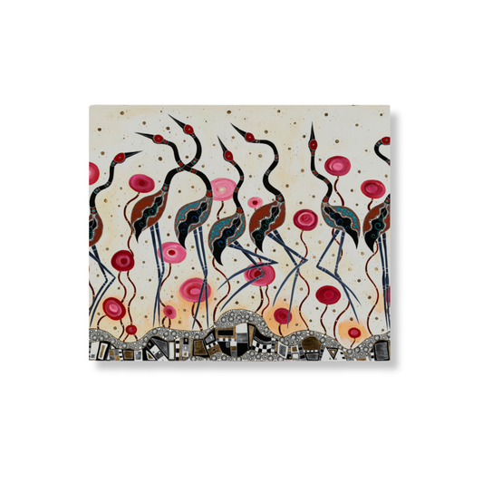 Melanie Hava Greeting Card | Brolgas at the Waterhole