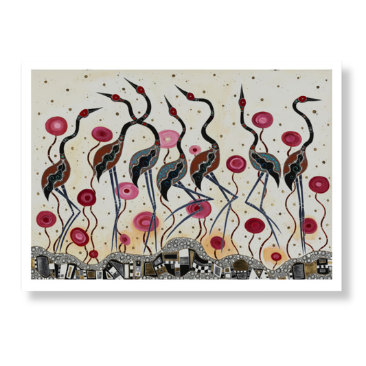 Melanie Hava Print Medium | Brolgas at the Waterhole