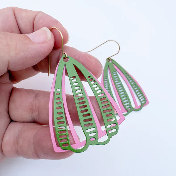 Denz Boho Colour Pop Earrings | Pink & Green
