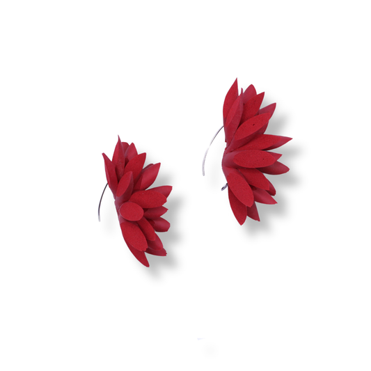 Mika's Design Moon Leaf Earrings | Japan Red