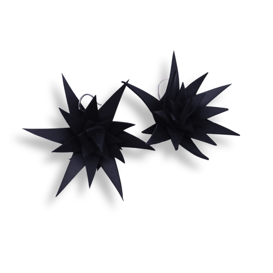 Mika's Design Spikey Rose Earrings | Black