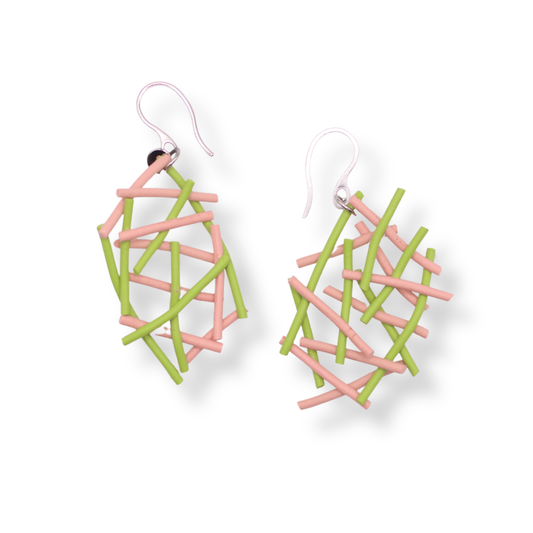 Mika's Design Su Earrings | Pink & Lime