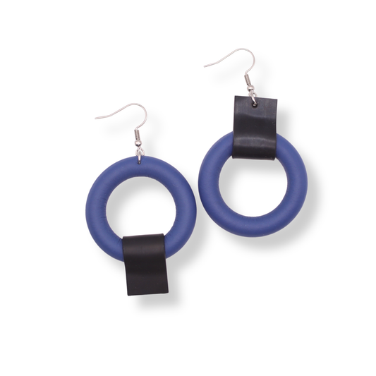 Mika's Design +_O Earrings | Blue Black