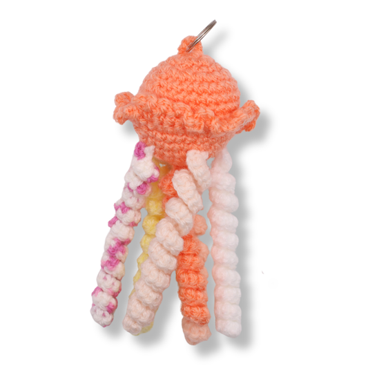 Millie Radovic Hand Knitted + Crocheted Bag Decoration | Apricot Jellyfish