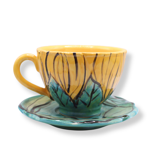 Monte Lupo Flower Teacup and Saucer Set #3