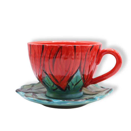 Monte Lupo Flower Teacup and Saucer Set #7