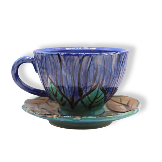 Monte Lupo Flower Teacup and Saucer Set #9