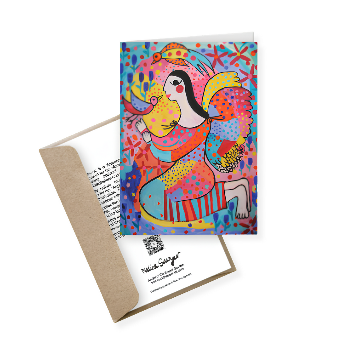 Nadine Sawyer Large Greeting Card | Angel of the Flower Garden