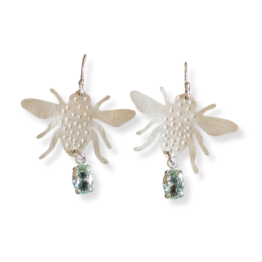 Nicole Jakins Earrings | Blue Banded Bee (Tourmaline)