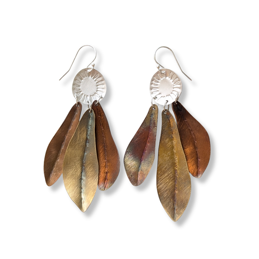 Nicole Jakins Earrings | Bush Leaves and Droplet #2