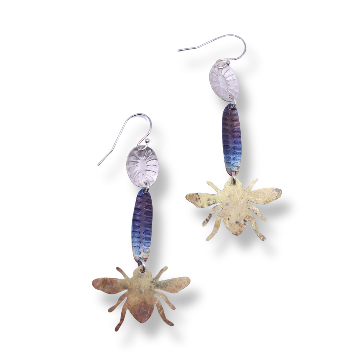 Nicole Jakins Earrings | Bee with Leaf