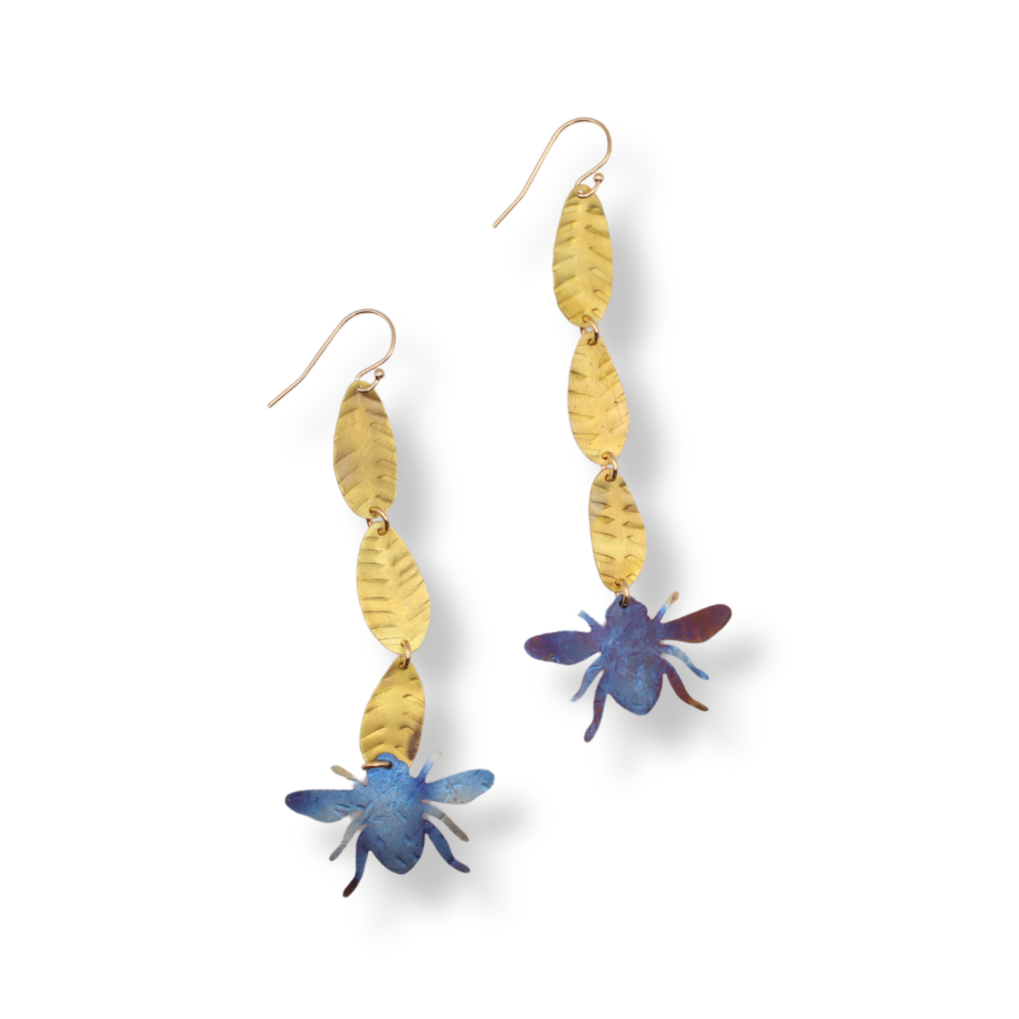 Nicole Jakins Earrings | Bee with Leaf