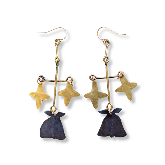 Nicole Jakins Earrings | Moth with Stars #2