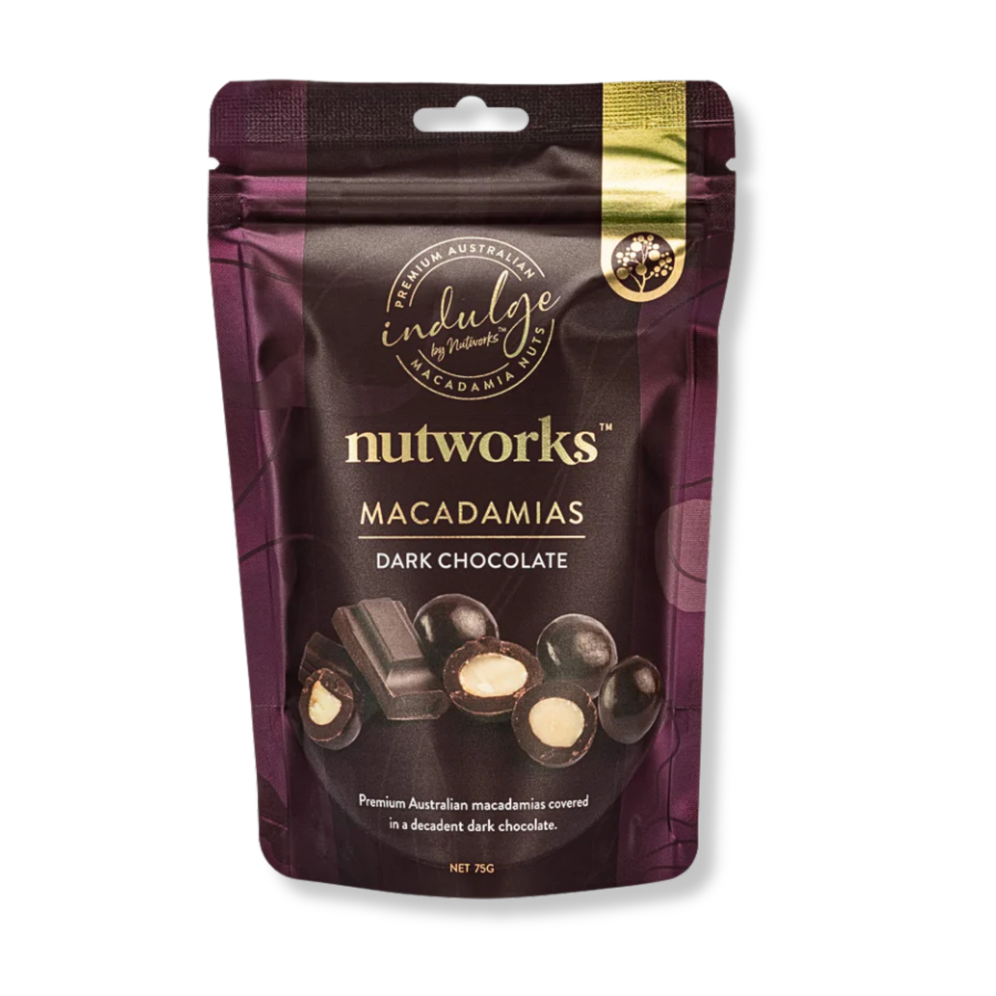 Nutworks Dark Chocolate Macadamias 75g