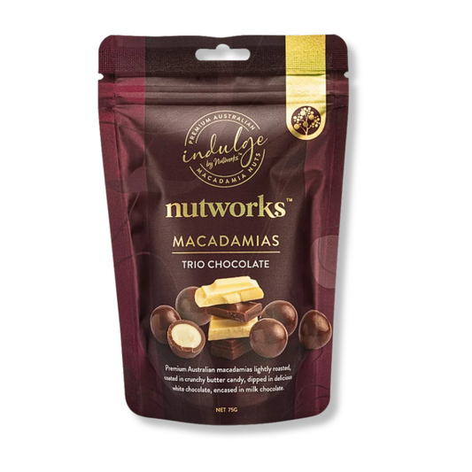 Nutworks Trio Chocolate Macadamias 75g