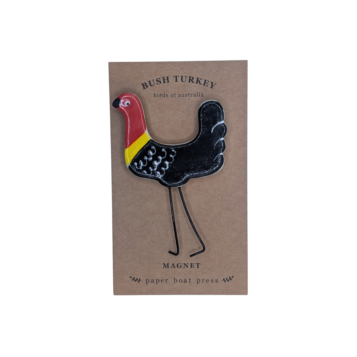 Paper Boat Press Magnet | Bush Turkey