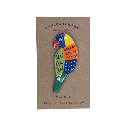 Paper Boat Press Magnet | Rainbow Lorikeet