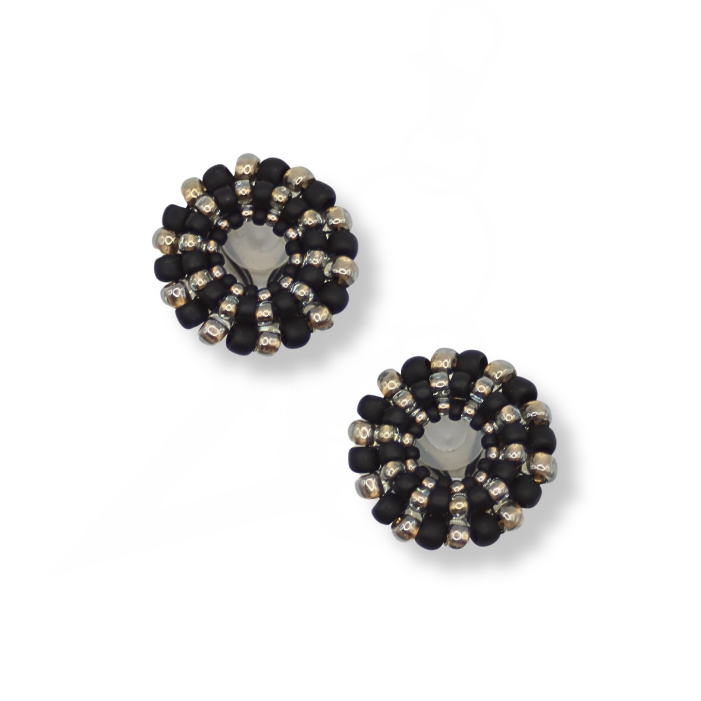 Paula Dunlop Clip On Earrings | Matte Black & Dark Gold
