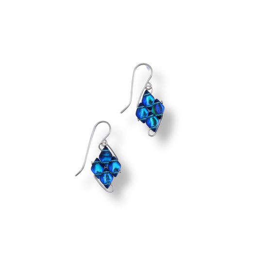 Paula Dunlop Diamond Wirework Earrings | Mirrored Electric Blue