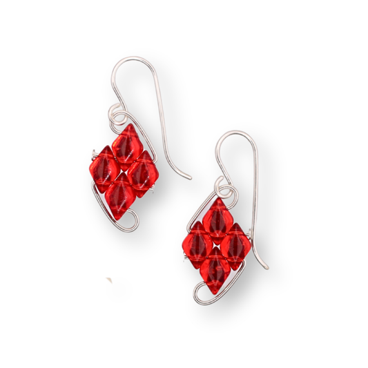 Paula Dunlop Diamond Wirework Earrings | Mirrored Ruby