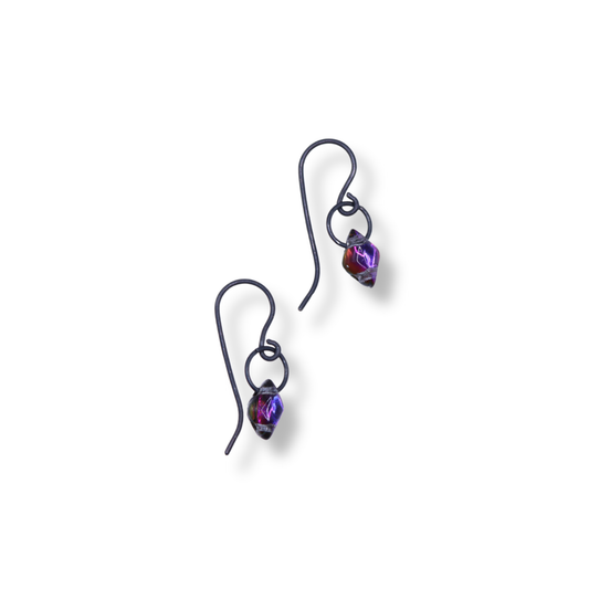 Paula Dunlop Lone Bead Earrings | Dark Purple