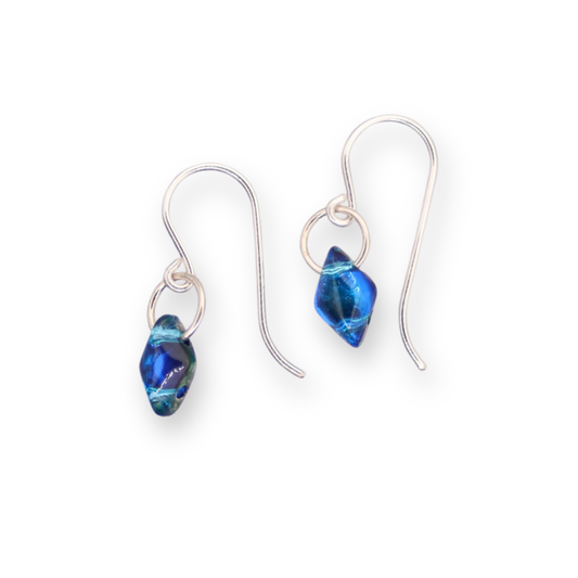 Paula Dunlop Lone Bead Earrings | Mirrored Electric Blue