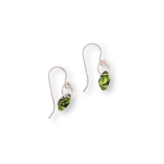 Paula Dunlop Lone Bead Earrings | Mirrored Peridot Green