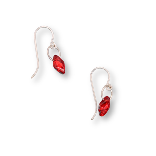 Paula Dunlop Lone Bead Earrings | Mirrored Ruby