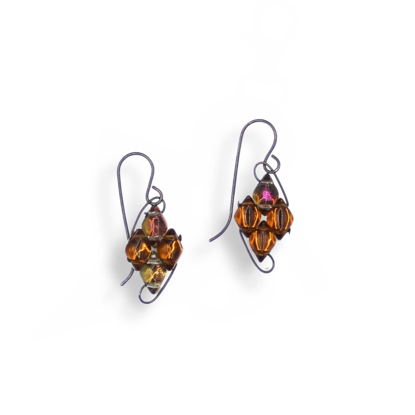 Paula Dunlop Diamond Wirework Earrings | Mirrored Amber