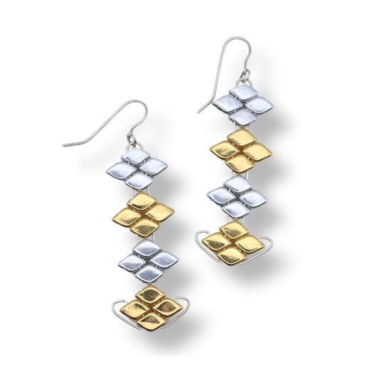 Paula Dunlop Quadruple Wirework Earrings | 24k Gold Plate & Silver Plate