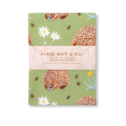 Pixie Nut & Co. Tea Towel | Echidna