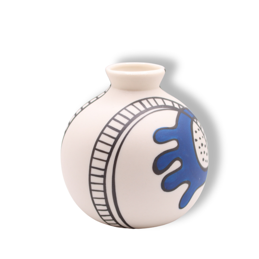 Ronelle Clarke Aegean Blue Small Round Vase #3