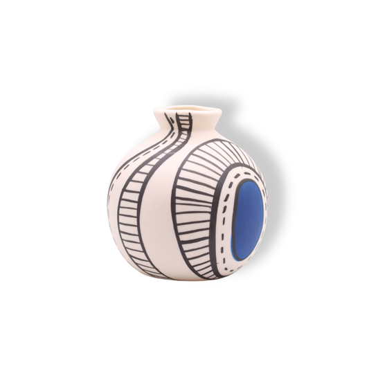 Ronelle Clarke Aegean Blue Small Round Vase #4