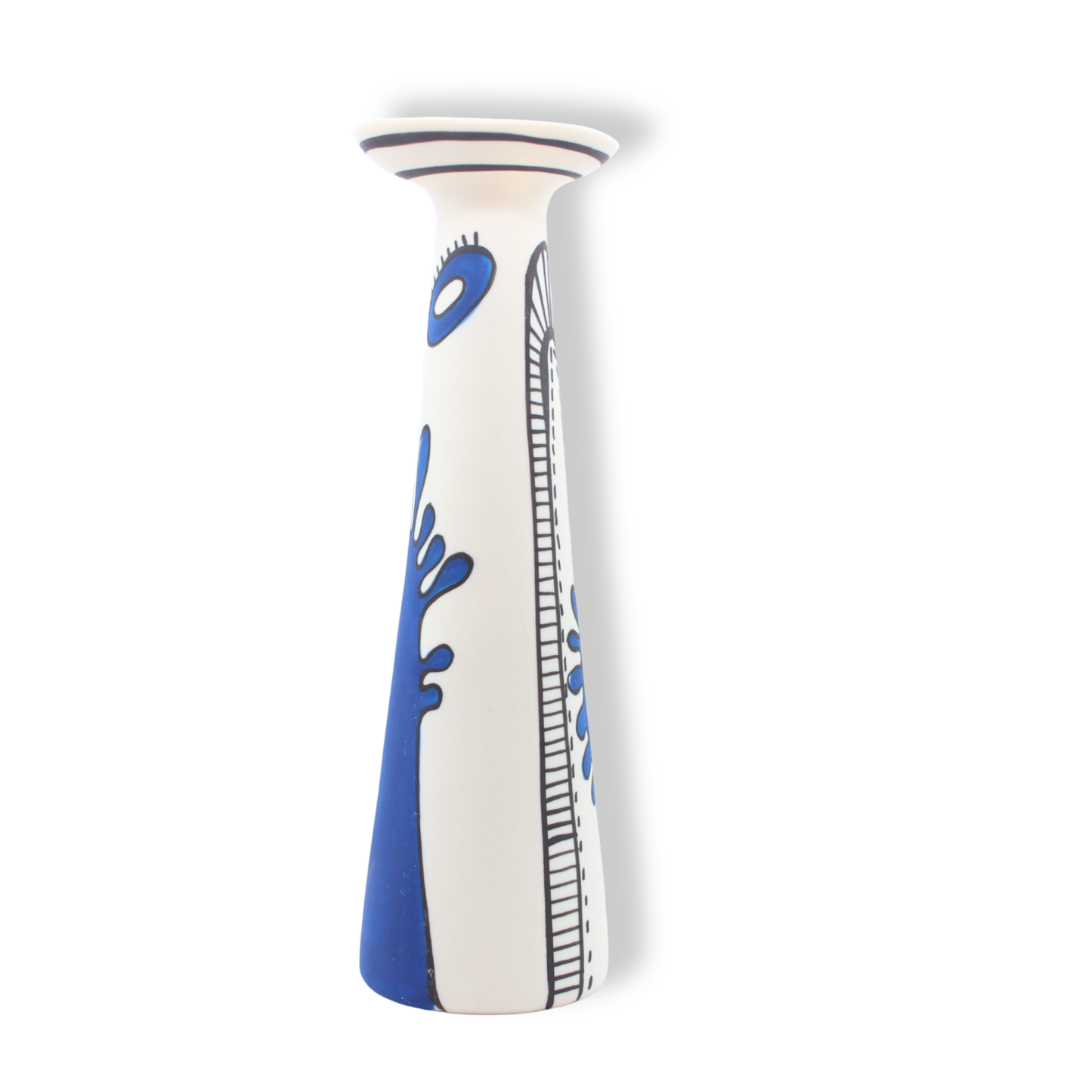 Ronelle Clarke Aegean Blue Tapered Flanged Vase