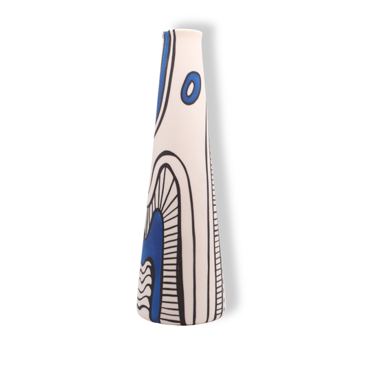 Ronelle Clarke Aegean Blue Tapered Vase #2