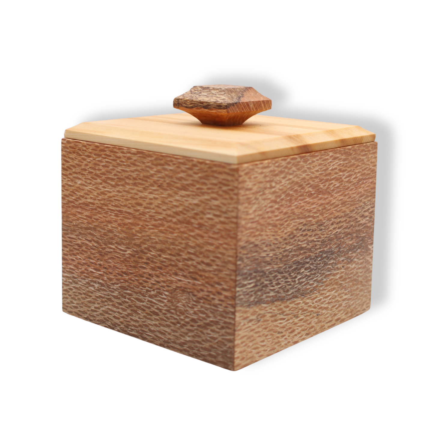 Ross Purdon Small Square Loose-lidded Box | Silky Oak & Huon Pine