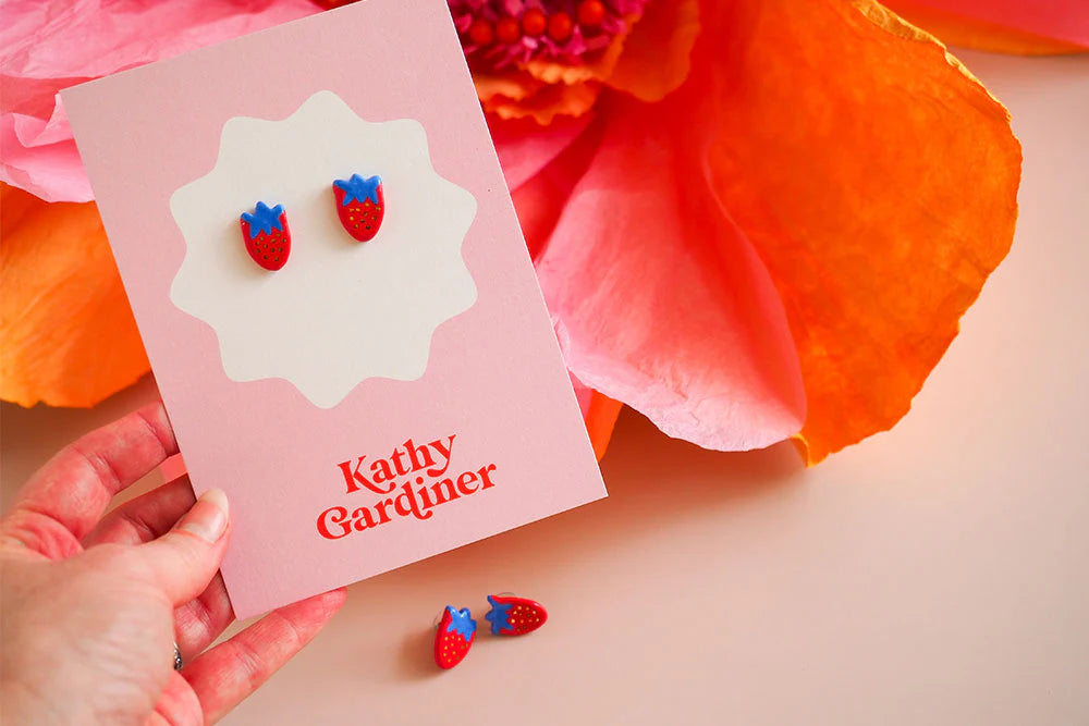 Kathy Gardiner Strawberry Delights Stud Earrings