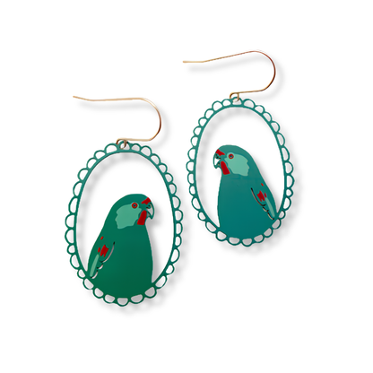 Swift Parrot Earrings | Greens & Red