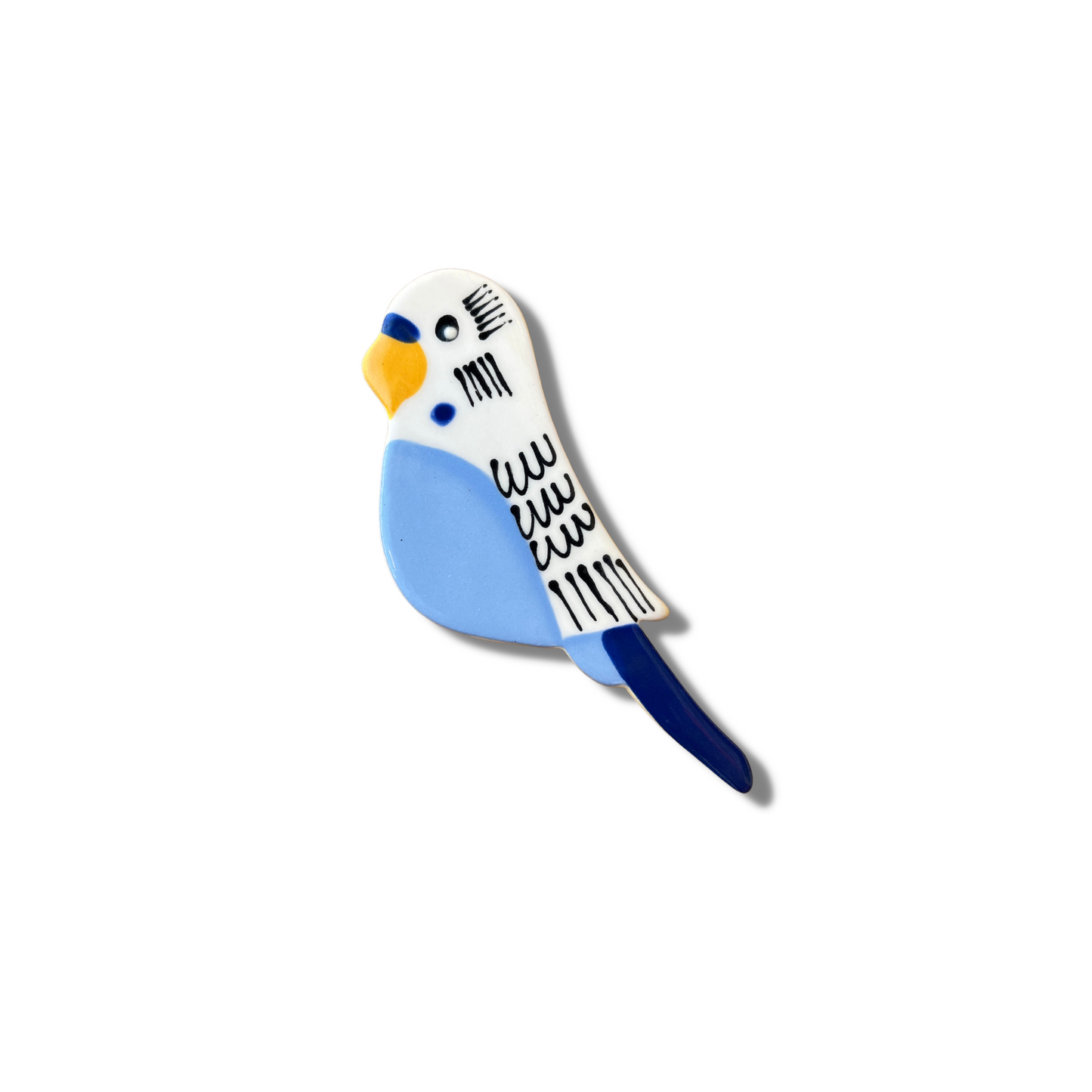 Paper Boat Press Magnet | Blue Budgie