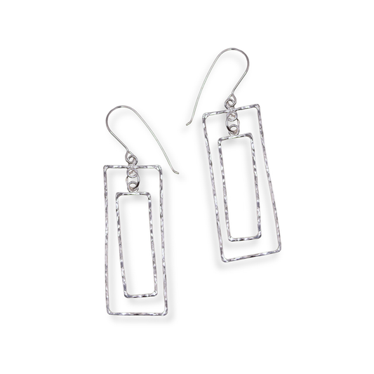 Vivien Bedwell Earrings | Beaten Rectangle