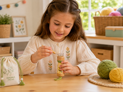 Koala Dream Australian Flora Knitting Doll | Wattle Blooms