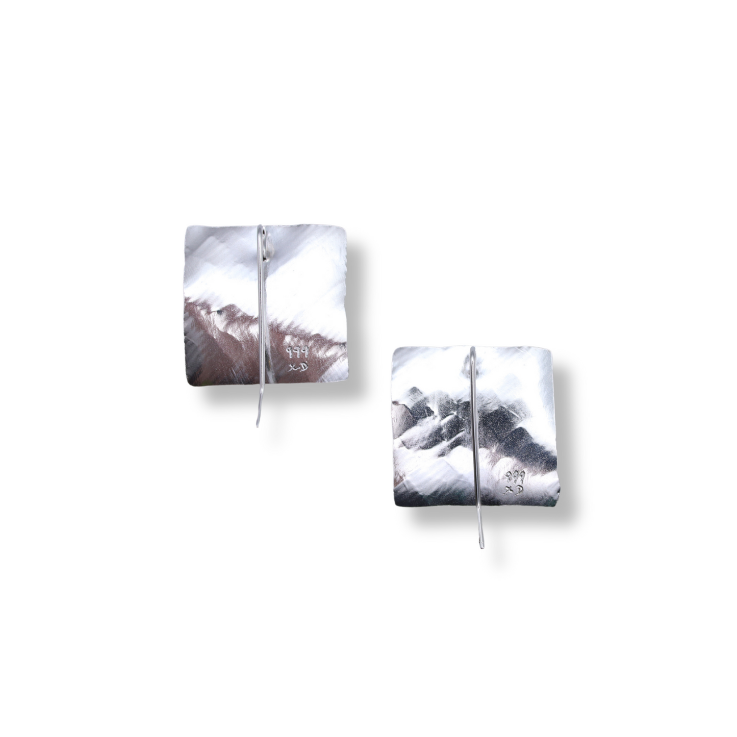 Jewellery by Xiao Earrings | Hand Stamped Fine Silver #1