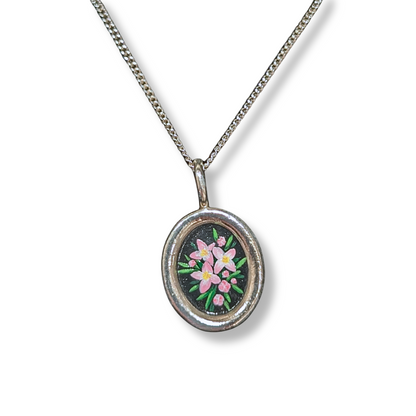 Jewellery by Xiao Necklace | Framed Hand Painted Flower #1