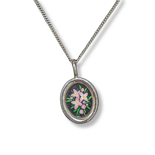 Jewellery by Xiao Necklace | Framed Hand Painted Flower #1