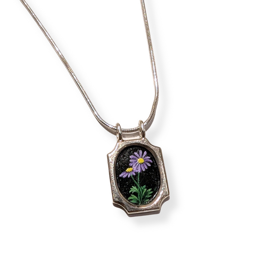 Jewellery by Xiao Necklace | Framed Hand Painted Flower #2