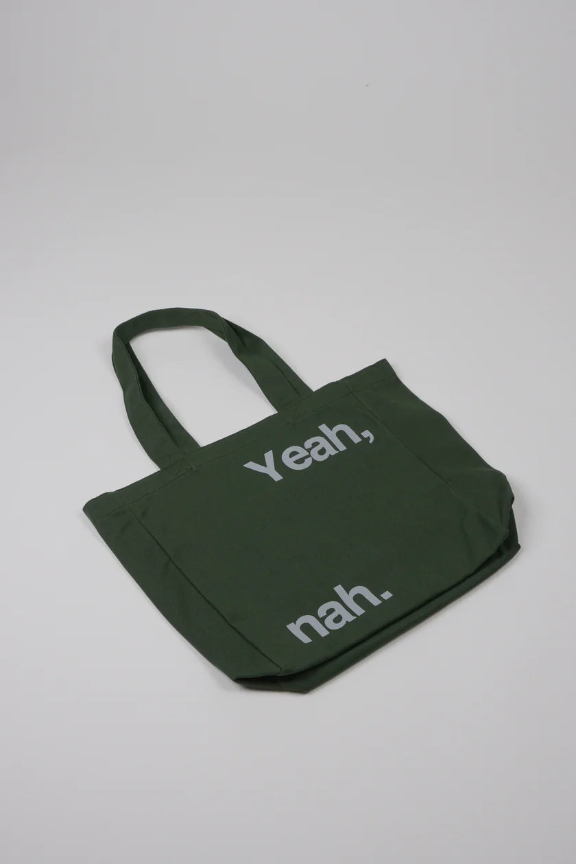 The Modern Souvenir Shop Yeah, Nah Tote Bag | Olive